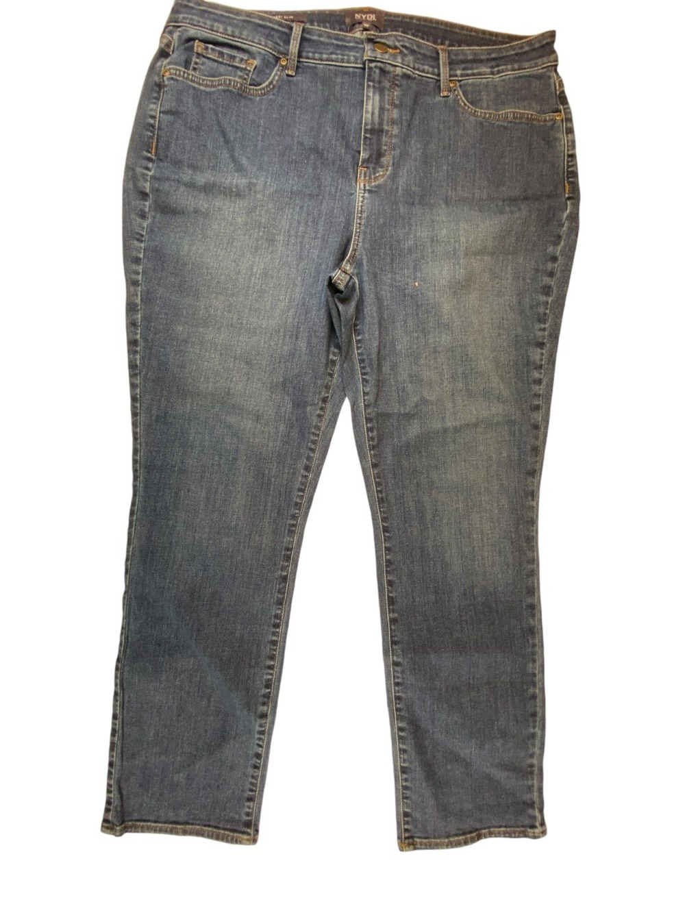 NYDJ Womens Jeans Blue 16P Sheri Slim Skinny Leg Mid Rise Dark Washed Zip Fly